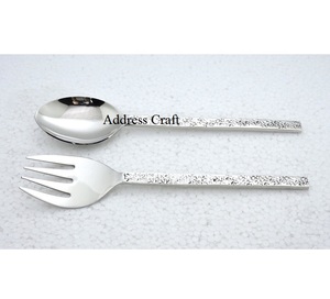 Fournitures d'usine ensemble de serveur de salade 18/8 outils de cuisine en acier inoxydable 2025 meilleure vente outils de service couverts cuillère fourchette ensemble - Product Image 3