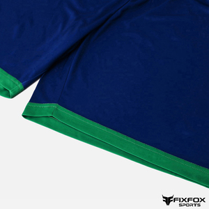 Men's Sublimated Soccer Uniform Set V-Neck Short Sleeve Green Navy Color Block Moisture Wicking Breathable Regular Fit All - Product Image 5