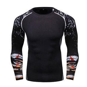 Nueva Impresión de desgaste de compresión Sublimado Rash Guard Precio bajo Alta calidad Rash Guard para hombres con logotipo personalizado - Product Image 3