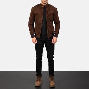 Chaqueta de bombardero de cuero de gamuza auténtica para hombre, ropa de abrigo de moda de alta calidad, diseño personalizado - Product Image 6