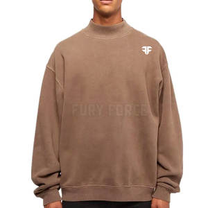 Logo personnalisé Acid Wash Sweatshirt Trendy Street Style Solid Pattern Cotton Pullover Prix de gros Style Casual Style pour l'hiver - Product Image 1