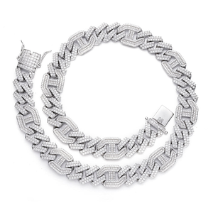 Collar de cadena cubana de diamante de moissanita de 16MM de plata 925 Unisex joyería ostentosa de Hip Hop helado personalizada para hombres ideal como regalo - Product Image 3