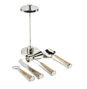 Ensemble d'outils de barre en acier inoxydable faits à la main modernes et écologiques avec poignées faites à la main et cintre usine indienne - Product Image 2