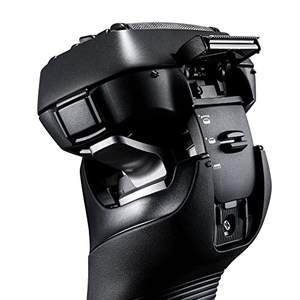 Rasoir électrique noir à 6 lames pour hommes, rasoir à grille humide/sèche avec tondeuse escamotable, tête pivotante flexible, étanche IPX7, rasoir facial - Product Image 3