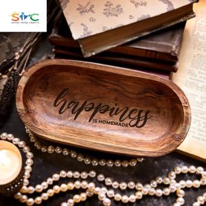 Grand bol à pâte en bois gravé pour prière Pain Pendaison de crémaillère Cadeau spécial Centre de table - Product Image 5