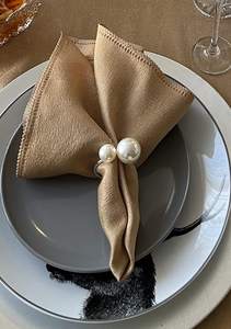 Décoration de table pour la maison et l'hôtel, service de table, porte-serviettes élégant, artisanat, anneau de serviette en métal noir avec revêtement en poudre, prix de gros - Product Image 6