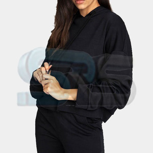 Women's Hoodies <b>Y2K</b> Crop <b>Top</b> Hoodie Casual Wear Hip Hop Winter Fashion Warm Cotton Loose Sleeve Design - Product Image 1