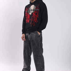 Venta al por mayor de alta calidad 400Gsm algodón polar pulóver Sudadera con capucha impresa Sudadera con capucha - Product Image 5