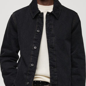 แจ็กเก็ตยีนส์ผ้าฝ้าย100% สำหรับผู้ชายสไตล์ไฮสตรีทสำหรับฤดูหนาวงานตามสั่งเย็บปะแบบฮิปฮอปพิมพ์ลายพัฟติดหน้าจอสำหรับฤดูหนาว - Product Image 2