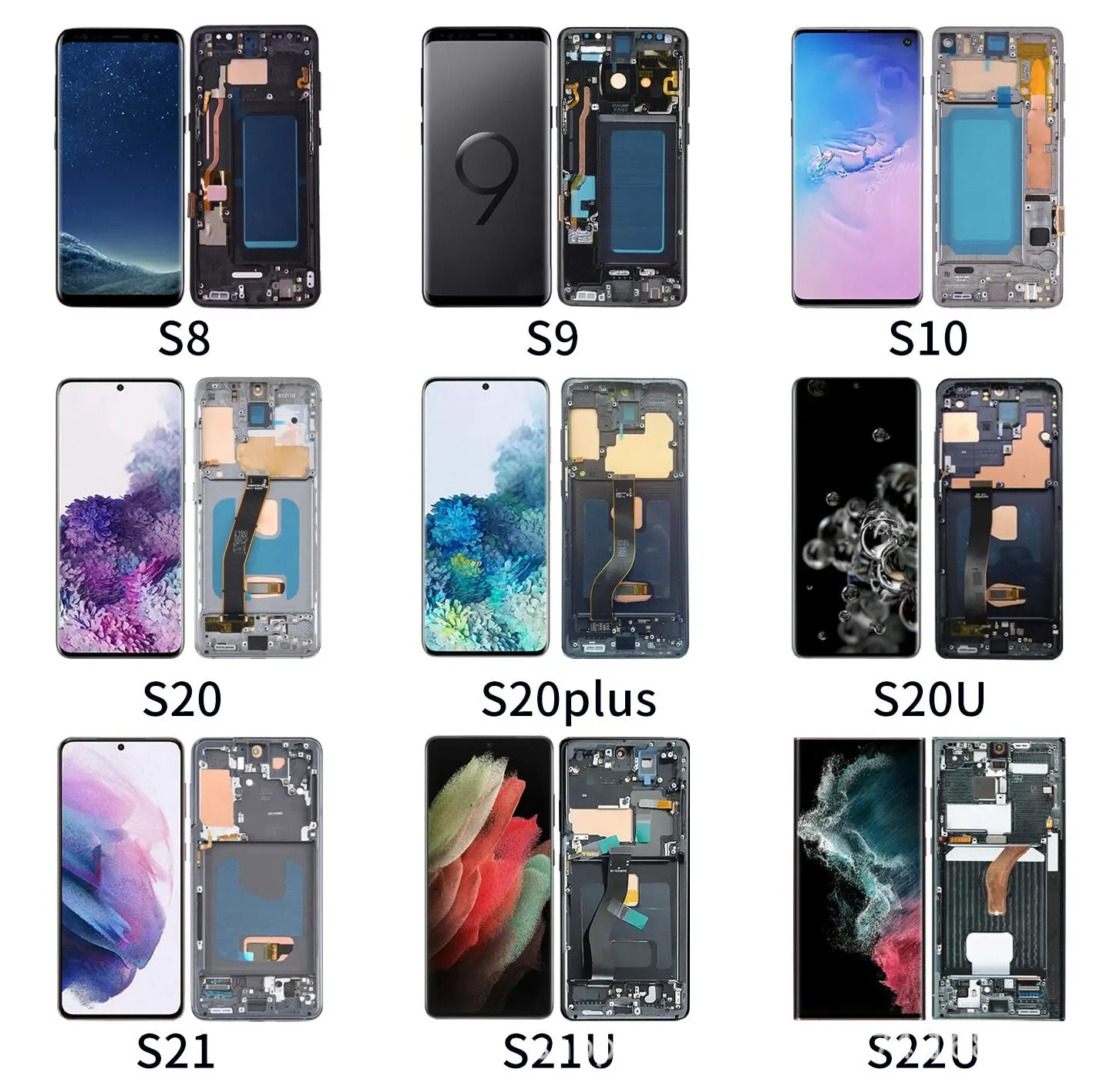 Elekworld OEM AMOLED LCD, untuk Samsung S8 S8 Plus S9 Plus S10 S10E S10 Plus S20 S21 S22 Plus S20 Ultra LCD tampilan layar sentuh