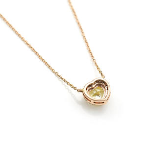 Collar de Compromiso con Halo de Corazón en Oro Rosa de 14k, Listo para Enviar, 0.71 CT, Corte Corazón, Amarillo, Ajustable, Joyería con Certificado IGI - Product Image 6