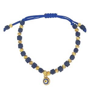Pulsera de Cristal con Ojo Turco, Accesorio de Moda Macramé - Product Image 1