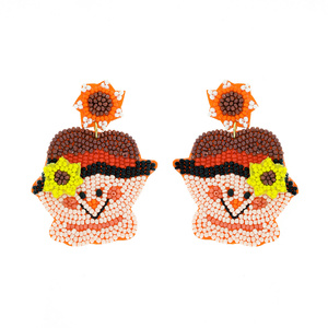 ต่างหูลูกปัดทำด้วยมือคุณภาพจากอินเดียต่างหูแฟชั่นไข่สไตล์อีสเตอร์สุขสันต์วันอีสเตอร์ลายม้ามุก - Product Image 4