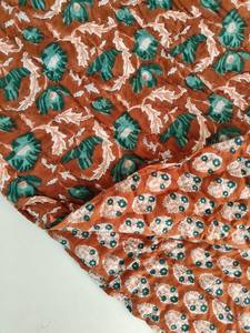 Edredón de Algodón Estampado a Mano, Orgánico, Razai, Cosido a Mano, Ropa de Cama de Lujo para Habitación - Product Image 3