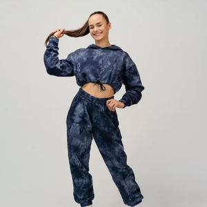 Luxe surdimensionné lavage à l'acide polaire sweat XS taille pull avec capuche personnalisé en détresse haut court Vintage hiver à capuche femmes - Product Image 3