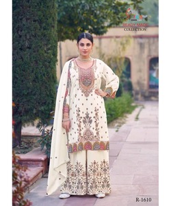 Beau caftan marocain pour femmes en robes de satin perlées avec broderie ouverte et tenue de soirée élégante comme robe de soirée modeste - Product Image 3