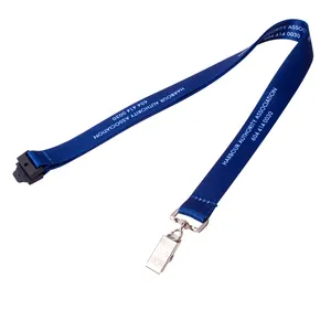 Fournisseur de la Chine Lanière de tour de cou Logo personnalisé Vente en gros Lanyards tendance en polyester avec pince crocodile