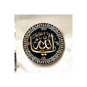 Colorful Religious Pattern Classical Wooden Round 50cm <b>Silent</b> Long-Lasting Tabletop Wall <b>Clock</b> Gift - Product Image 1