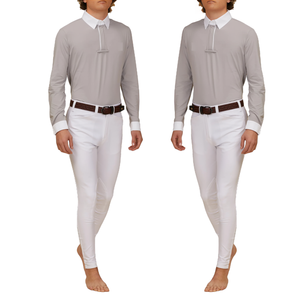 Haute qualité hommes équitation spectacle Performance chemises qualité supérieure à manches longues technique équestre spectacle chemises acier métal - Product Image 6