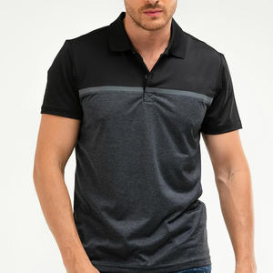 Cómodo tejido sólido para hombre, camiseta Polo, tela elástica, elegante diseño de Color en contraste, bordado para oficina informal - Product Image 2