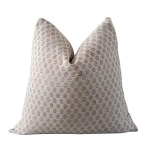 Indio hecho a mano nuevo diseño naranja flor mano bloque estampado funda de almohada algodón sofá cubierta ropa de cama Fundas de cojín - Product Image 4