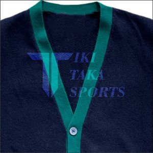 University Unisex Chenille Knitwear <b>Cardigan</b> <b>with</b> <b>Pockets</b> Custom Logo Winter Season Button Decoration Patchwork Pattern - Product Image 5