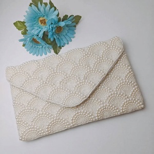 Sac de soirée perlé de luxe avec strass et broderie de perles Sac à bandoulière élégant pour la pochette de mariage et de fête - Product Image 2