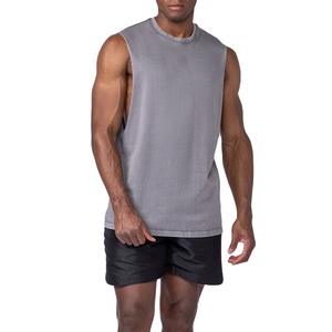 Top Largo sin Mangas con Abertura Lateral Lavado, Venta al por Mayor, Alta Calidad, Precio Económico, Liso, para Fitness, Deportes, Ropa de Verano, a la Moda, OEM - Product Image 4