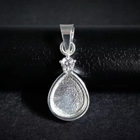 Pendentif en argent sterling 925 massif de haute qualité, forme poire 10x8mm, serti clos, fait main, écoresponsable, styles personnalisés, apprêts de bijouterie