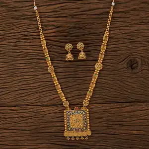 Antico Set di ciondoli lunghi Meenakari con placcatura In oro opaco 211983 grossisti di gioielli di moda In India