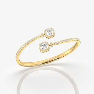 Pulsera de plata de ley con diamantes Moissanite corte Asscher - Product Image 4