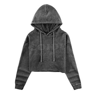 Haut court à capuche tendance streetwear décontracté, style 2025, personnalisable - Product Image 2