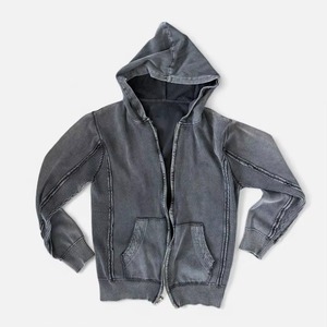 Sweat à capuche oversize pour homme, couleur unie, en molleton de coton, effet vieilli, avec poches, style streetwear automne, coupe classique - Product Image 5