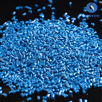 Granulés de PC FR V0 de couleur bleue, ignifuge, PC GF10 V0, matière plastique pour injection