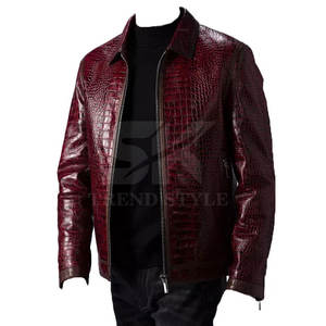 Chaqueta de Cuero con Textura de Cocodrilo para Hombre, Diseño Moderno, Chaqueta Informal Elegante, Chaqueta con Patrón de Cocodrilo Premium para Hombre - Product Image 2
