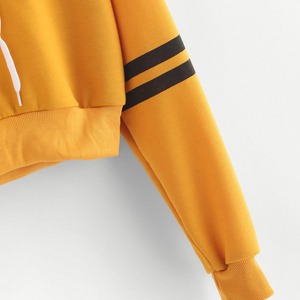 Sudaderas con capucha recortadas Nueva llegada Venta al por mayor Algodón Damas Gimnasio en blanco Chándal de manga larga Crop Top Sudadera LOGOTIPO personalizado - Product Image 6