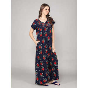 Camisón de Viscosa Liva Súper Suave y Transpirable con Bolsillo, Estampado Floral, Ropa de Dormir Informal, Logotipo Personalizable, Talla 3XL, Suministro ODM - Product Image 3