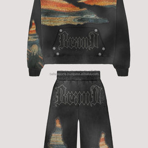 Breathable Hot Sale Customized Men <b>Hoodie</b> Jogging Trousers 2 Piece Print Fitness <b>Running</b> Sportswear Casual Winter Tracksuit - Product Image 5