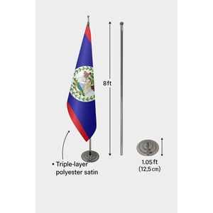 Custom 3x5ft Belize Indoor <b>Flag</b> with Digital Printing Aluminum <b>Pole</b> Polyester Material - Product Image 6