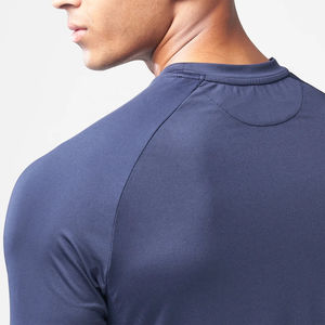 T-shirts de sport à manches longues pour hommes en gros, respirants, en coton, pour la salle de sport, impression par sublimation, impression à l'écran, col rond - Product Image 4