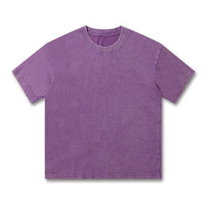 OEM lavado desgastado camiseta suelta hombros caídos cuello redondo manga corta unisex peso pesado algodón cultural camiseta 230 G - Product Image 4