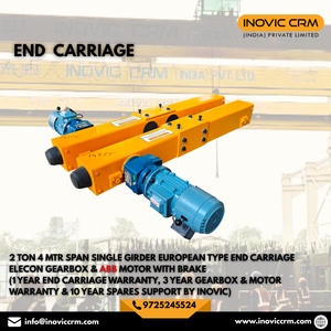 Inovic CRM กล่องเกียร์มอเตอร์ขับเคลื่อนท้ายสำหรับงานหนักสำหรับเครน EOT ส่วนประกอบเครนเหนือศีรษะคานคู่แบบเดี่ยว - Product Image 5