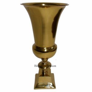 Admirable Designer Magnifique Look Unique Élégant En Aluminium Coulé Or Plaqué Fleurs Stockage Trompette Vase Pour La Décoration De Fête - Product Image 3