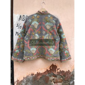 Handloom algodón Khadi chaqueta abrigo indio textil abrigo tejido a mano fiesta desgaste abrigo corto Unisex bordado a mano Suzani chaqueta - Product Image 4