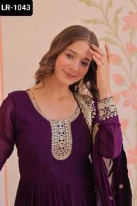 Estilo indio y pakistaní Faux Blooming Georgette con Zari y lentejuelas bordadas Trabajo Anarkali Vestidos con Fancy Dupatta - Product Image 2