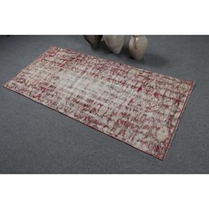 พรมตุรกีวินเทจ ขนาด 3.1x6.5 ฟุต (93x198 ซม.) พรมลายปะติดสีแดง - Product Image 4