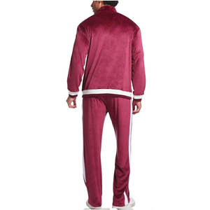 Survêtements en velours velouté Streetwear 2 pièces Ensemble veste et pantalon de jogging Extensible Séchage rapide Respirant Écologique par un fournisseur pakistanais - Product Image 4