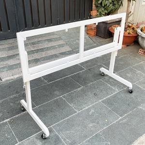 CHB68047 White <b>Folding</b> <b>Table</b> <b>Legs</b> with Caster Wheels - Product Image 3