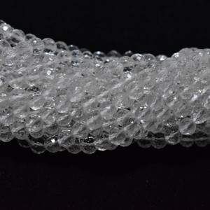Perles rondes facettées en cristal de quartz 4,25 mm, brin de 13 pouces, perles de pierres précieuses transparentes pour colliers et bracelets - Product Image 3