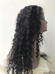 Perruque de cheveux humains vierges péruviens, trame de Machine, couleur noire naturelle, 28 pouces, Transparent et HD, Loose Deep 4x4 Closure, vente en gros - Product Image 3